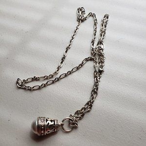 Brighton "Chatham" long silver/pearl necklace